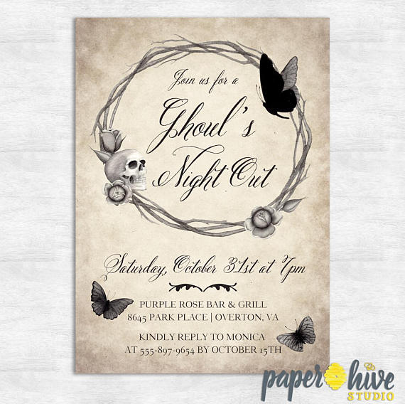 Paper Hive Studio Halloween party invitation 